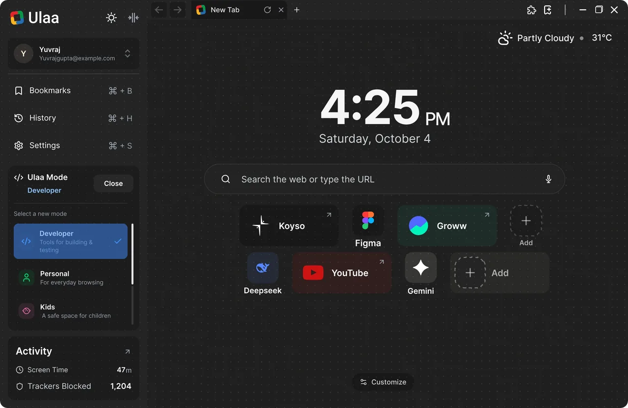 Redesign: Ulaa Browser