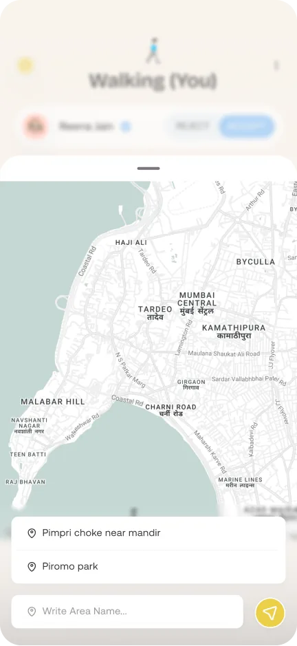 Map sheet to pick a landmark like a temple or park